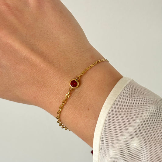 Modèle unique - Bracelet asymétrique rouge