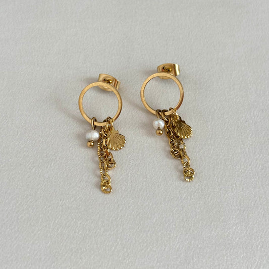 Modèle unique - Boucles d'oreilles cercle pendantes
