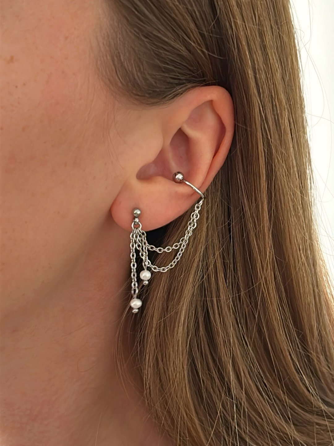 Boucle earcuff Kväll silver