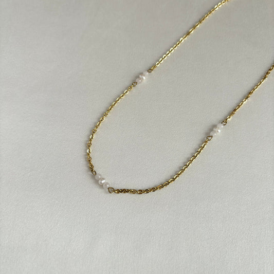 Modèle unique - Collier en quartz rose et perles d'eau douce